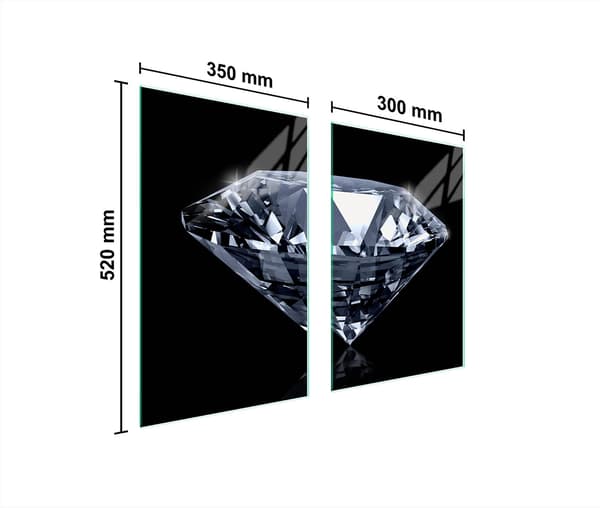 GLASSKYDDSPLÅT FÖR KÖK 65x52 DIAMANT
