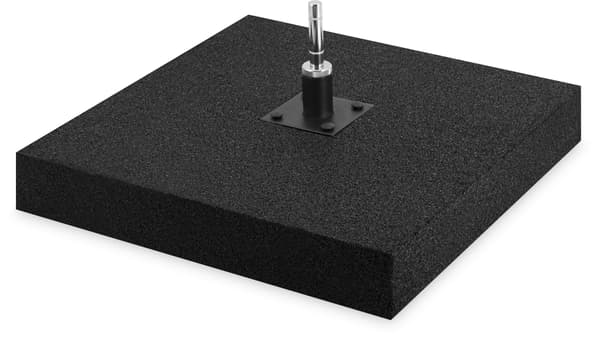 Tung gummibase 19 kg med rotator i rustfrit stål - stabil montering af reklamemaster