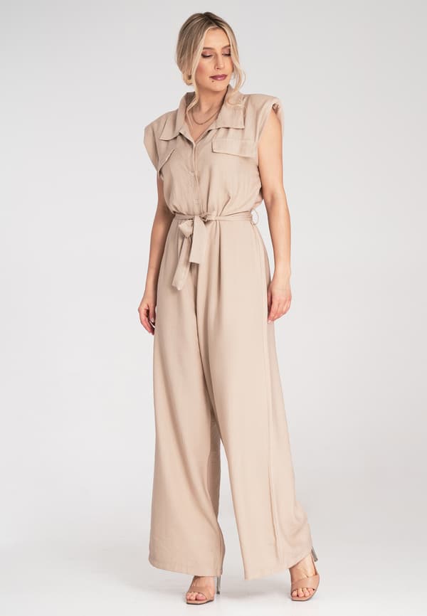 Elegant dameoverall - formel pasform - beige M1176 universal