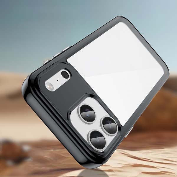 iPhone 17 Pro Max Ydre Rum Cover - Sort Gennemsigtig