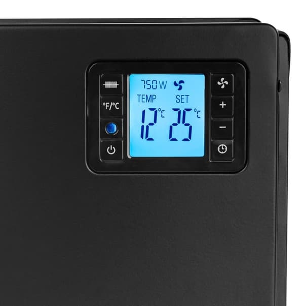 N'OVEEN CH7100 LCD Smart konvektorvarmer, sort, 2000 W