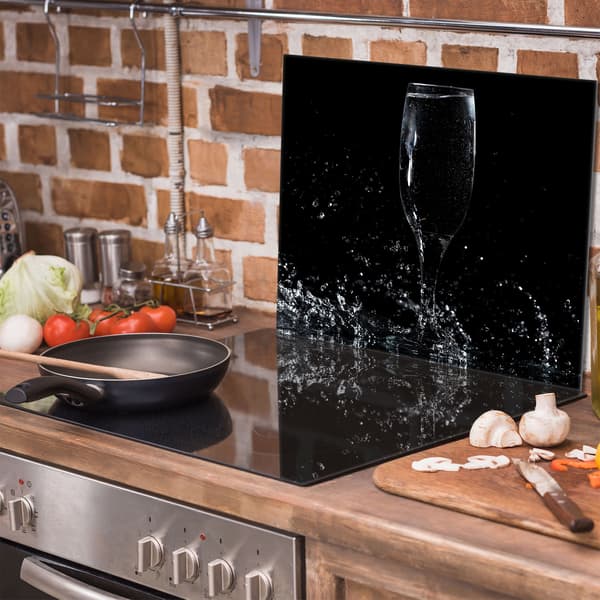 Glasskydd för spishäll 60x52 Vin