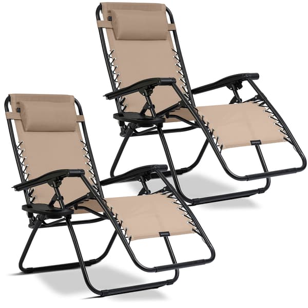 Hopfällbar trädgårdslounge med dynor Sofotel ChillWell set om 2, beige
