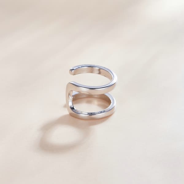 Pendiente de plata con doble oreja, pendientes de plata 925, pendientes Trusky
