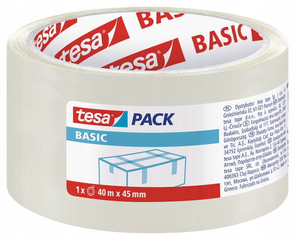tesa BASIC packtejp transparent 40m x 45mm
