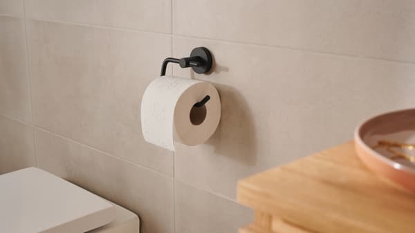 Tesa Moon -wc-paperiteline ilman porausta, musta metalli