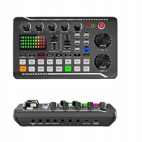 Studiokondensatormikrofon + ljudkortsmixerstativset