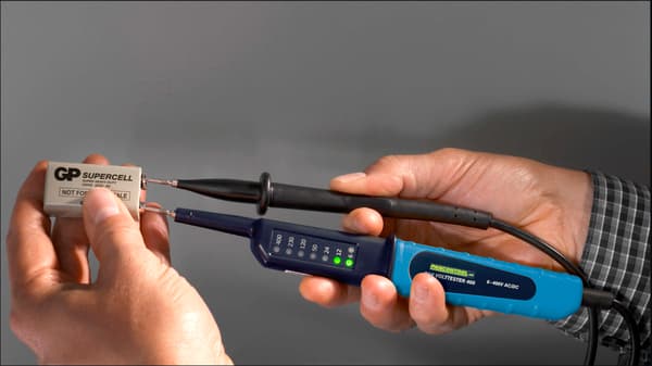 Tester, måler, spændingstester med LED-display 6 - 400V AC/DC PANCONTROL