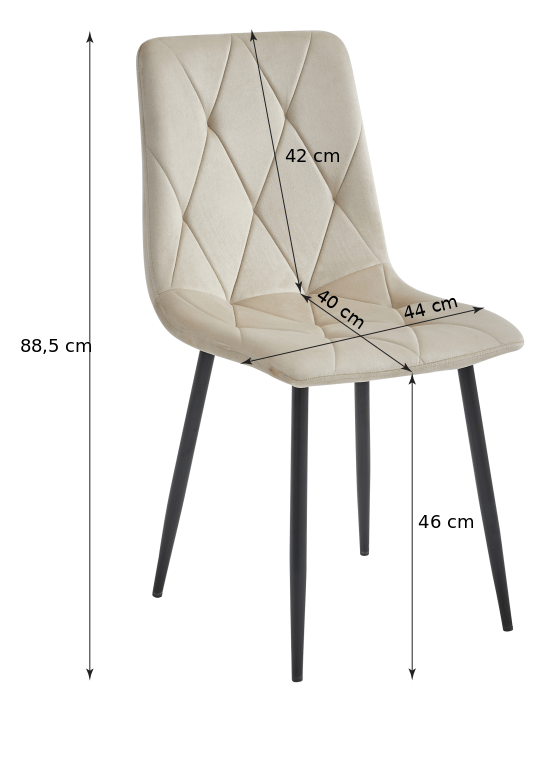 LIBRA stol - mörkgrön sammet / svarta ben x 4