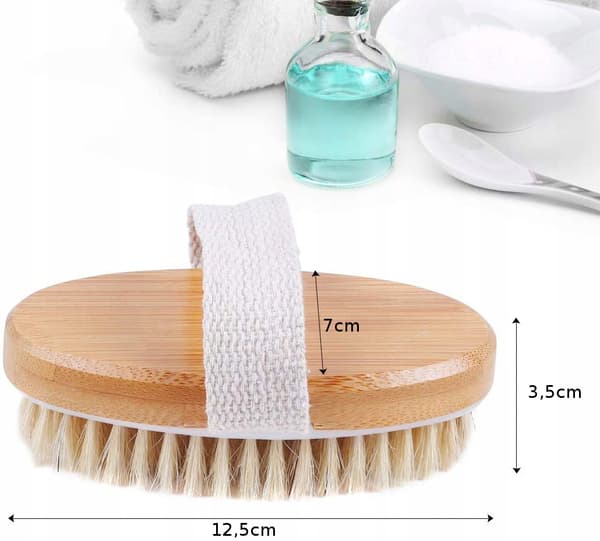 Naturlig våd og tør kroppsmassageborste