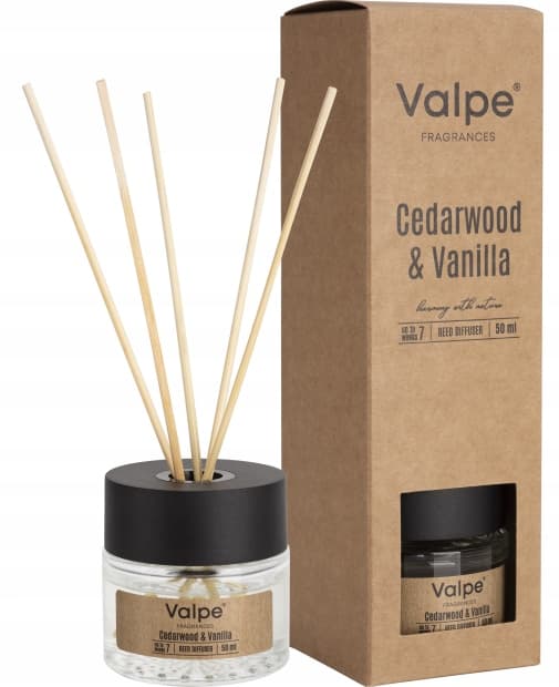 VALPE Aroma Diffuser med Pinde CEDAR TRÆ - VANILJE 50 ml dz50-81