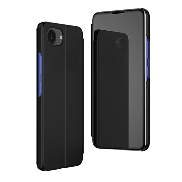 iPhone 16e Clear View-skal med vikbart skydd – svart