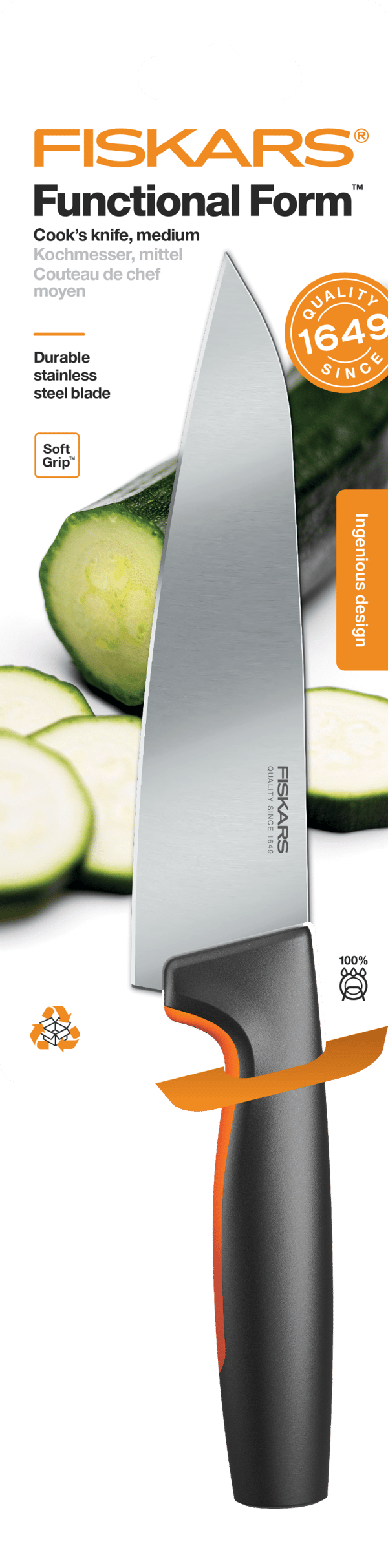 FISKARS FUNCTIONAL FORM Kokkekniv til Hakning og Skæring 17 cm
