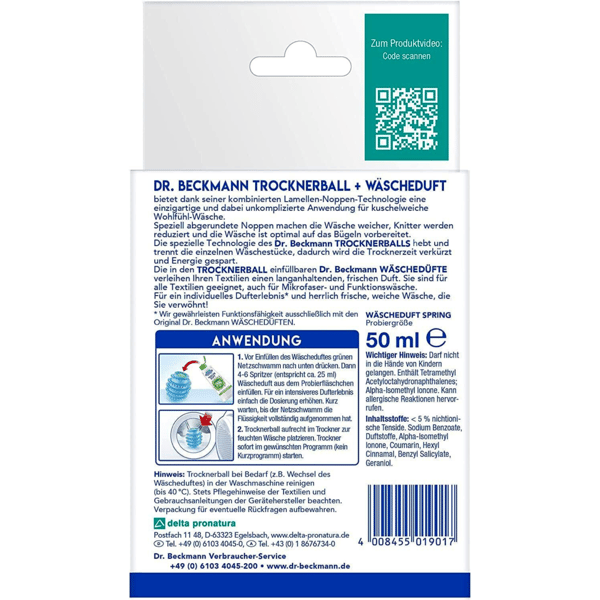 Dr. Beckmann Sæt med tørrebold + parfume forårsduft 50ml