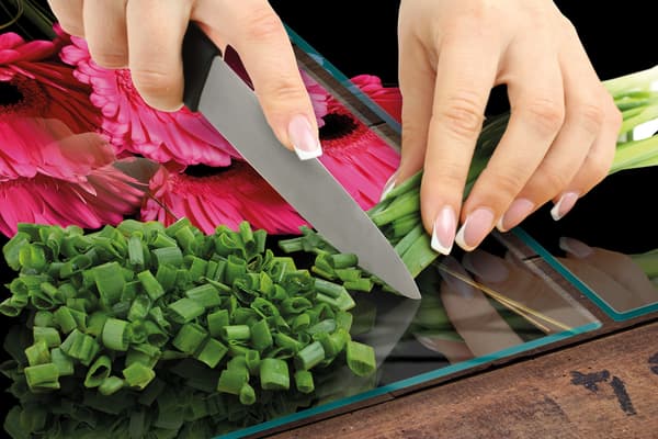 GLASBESKYTTELSESPLADE TIL KOMFUR 75x52 GERBERA