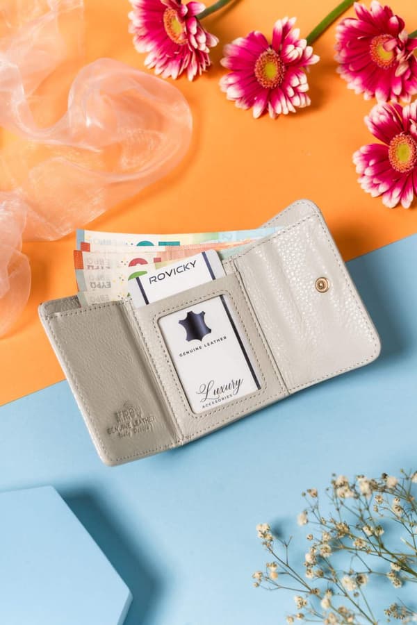 Damplånbok i läder 55287-BRS-4720 Silver