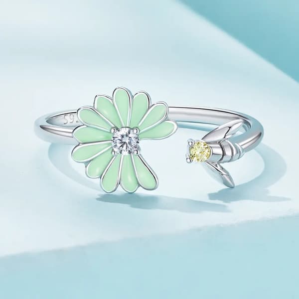 Trusky Silver Justerbar Blomring 925 Silver