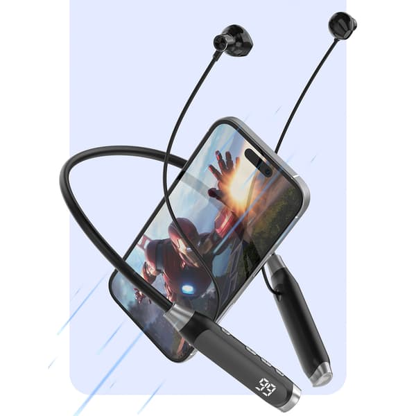U5 Max Bluetooth-hovedtelefoner med nakkebånd - Sort