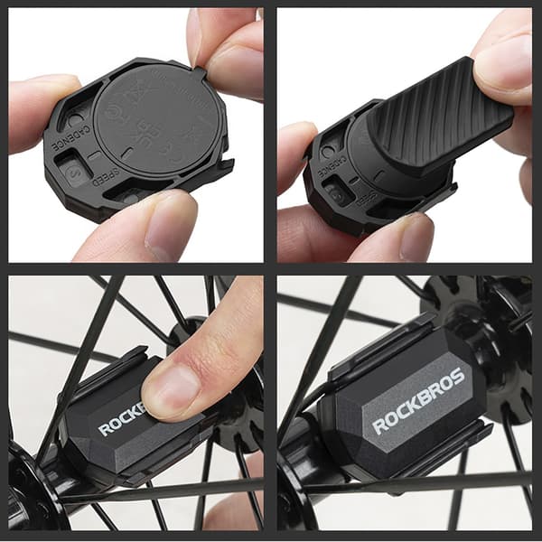 2-i-1 ANT+ Bluetooth hastigheds- eller kadencesensor til cykel - Sort