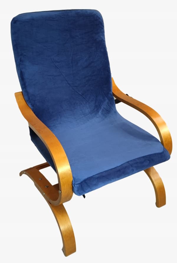 Finka stolöverdrag marinblå tyk velour