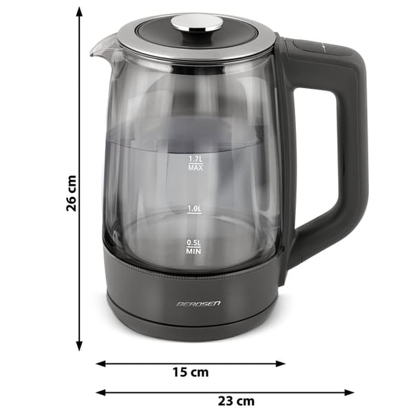 Berdsen BD-711 1,7l elkedel, glas