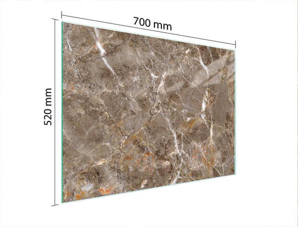 GLASBESKYTTELSESPLADE TIL KOMFUR 70x52 MARMOR