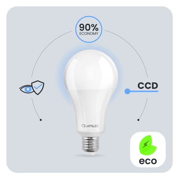 6x LED-lamppu E27 A70 18W = 150W 2430lm 3000K Lämmin 260° LUMILED