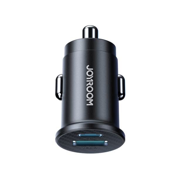 Mini 15W USB-A USB-C -autolaturi - musta