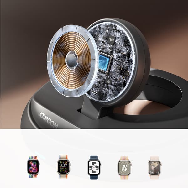 Sammenklappelig trådløs oplader til Apple Watch - sort