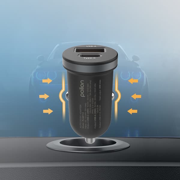 Billaddare 12V USB-C 35W | USB-C | USB-A | QC | PD