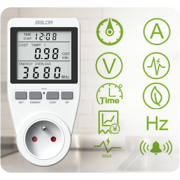 Baldr BD-990 enfas wattmeter vit