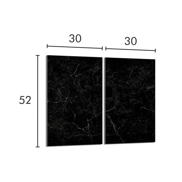 Glasbeskyttelsesplade til komfur 2x30x52 Marmor