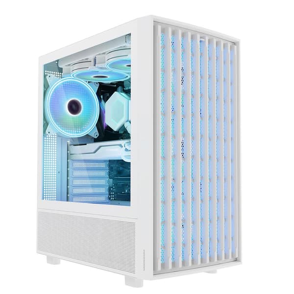 Modecom BREEZE ARGB FLOW Midi USB Typ C-fodral, Vit