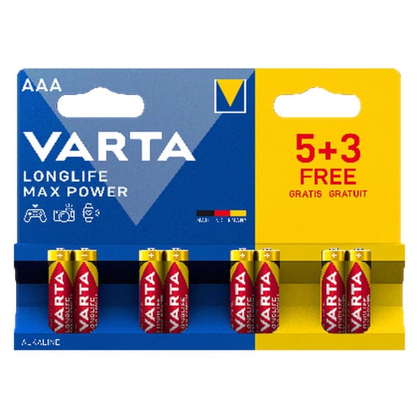 Varta LL MAX Batteri Alkaline Sticks Drone Kit AA 8x2 og AAA 8x2