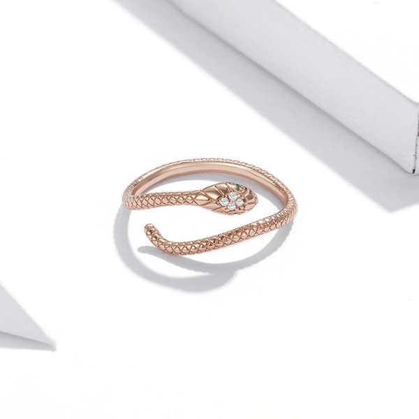 Anillo de oro y plata 925 con forma de serpiente