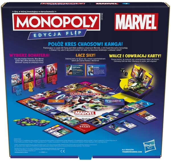 Hasbro MONOPOLY-LAUTAPELI Marvel Flip Edition F9931 Puolan versio