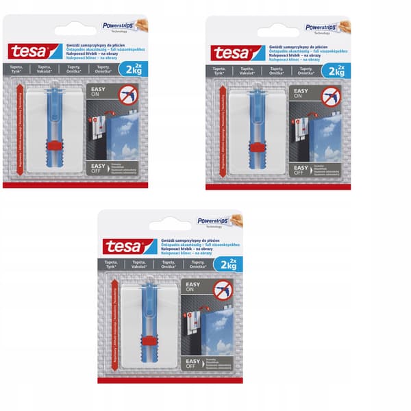 Tesa Självhäftande Bildspik 3-pack 2x2kg
