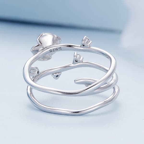 925 Silverring Trippelrosring Storlek 14