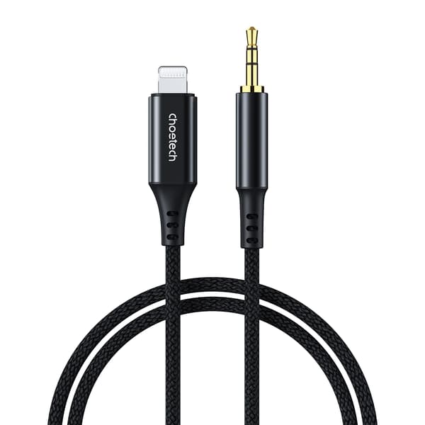 iPhone Lightning AUX lydkabel - mini jack 3,5 mm 2 m - sort