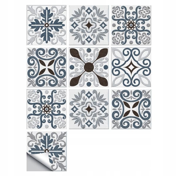 ZM självhäftande PVC-patchworkpaneler, set med 10 tapeter 20x20cm