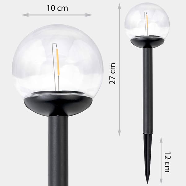 Solcellelampe, transparent kugle, 4 stk. Ilumen LS-103