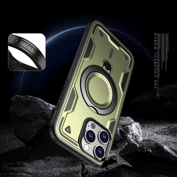iPhone 16 Pro Max Hybrid Armor Trendy MagSafe -kotelo - Vihreä