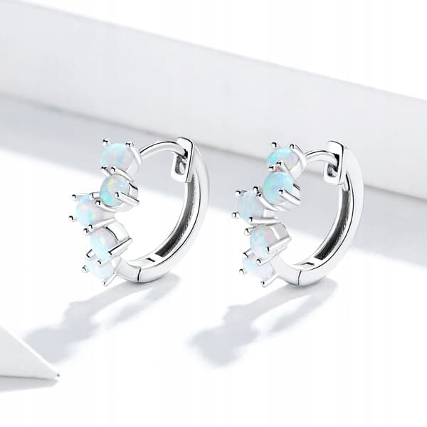 Pendientes Piedras Iridiscentes Plata 925