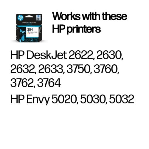 HP 304 trefärgad (N9K05AE) bläckpatron, CMY