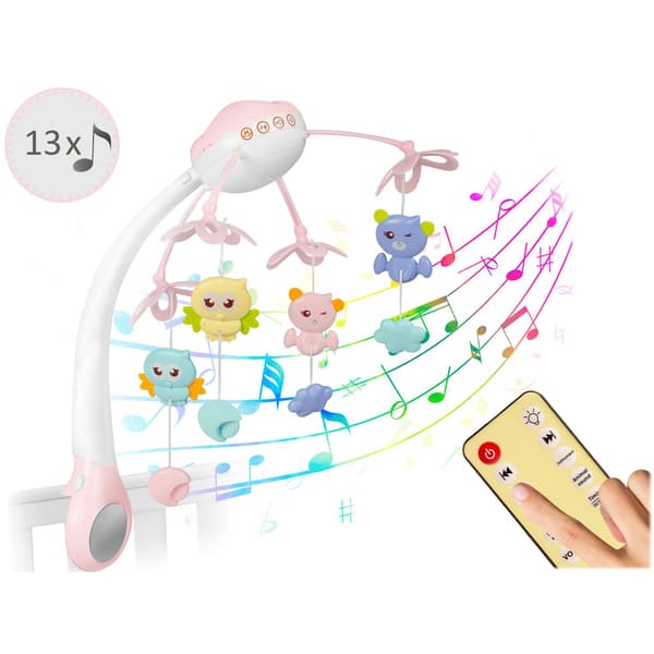 Pinnasängyn karuselli projektorilla RK-813 pinkki