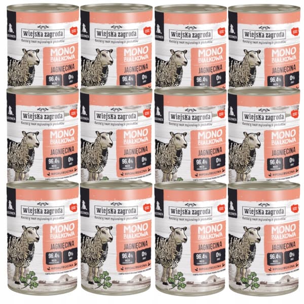 Rural Farm Puppies Monoprotein Lam - vådfoder til hunde - 12x400g