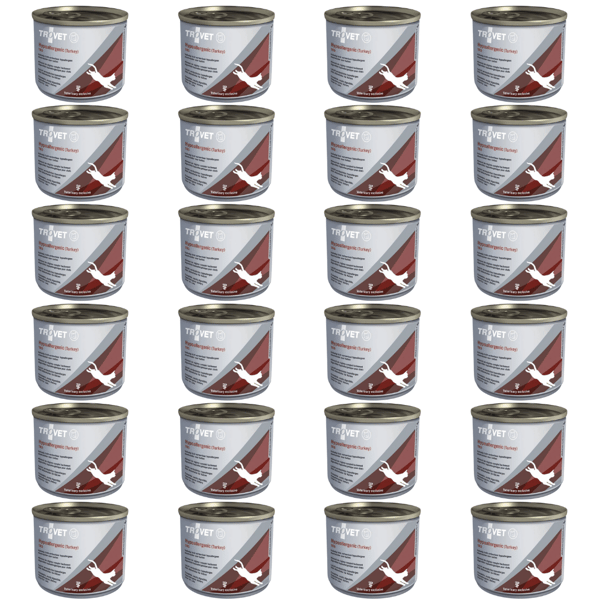 TROVET Hypoallergeniskt TRD med kalkon - våtfoder för katter - 24x200g