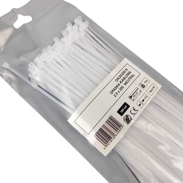 Buntbandstejp 2,5x200mm - 100st vit