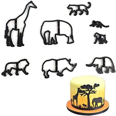 Safaridjur Sockerfondant Utstickare 8 st