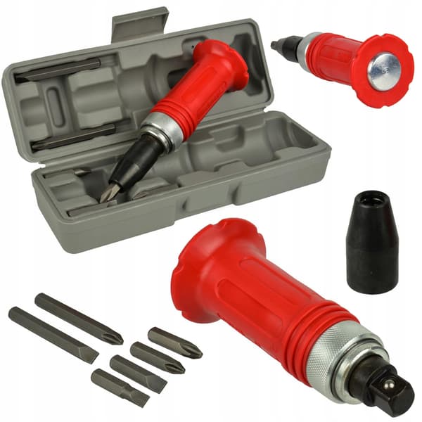 S10870 1/2" slagskruvmejsel med bits, 6-delt sæt